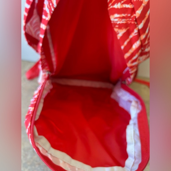 Jansport Backpack in Red, Orange and White Animal like print - Picture 7 of 10